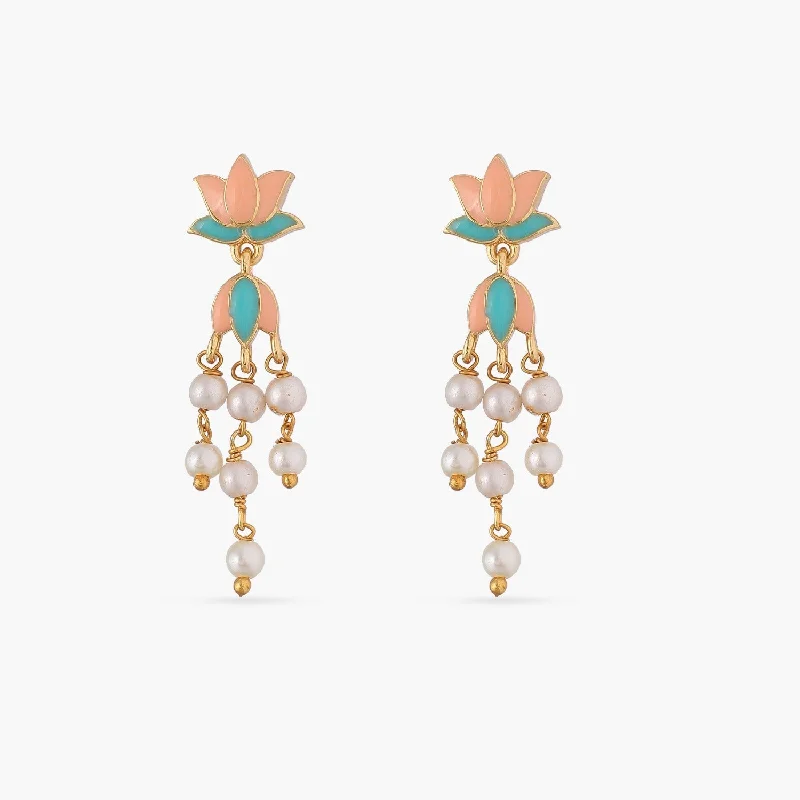 women's religious earrings-Jalaja Small Motif Drop Earring