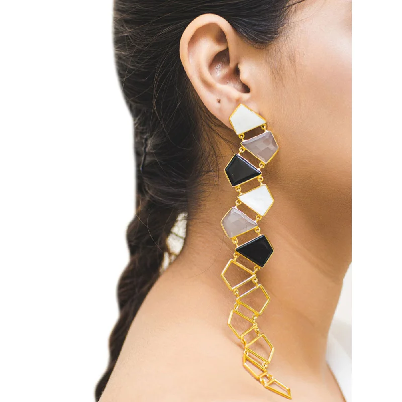 women's dangle earrings-VARNIKA ARORA Aureate Golden Earrings