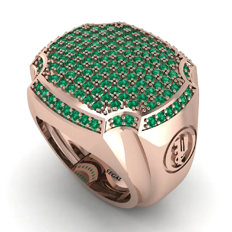 women's stacking rings-Emerald Men Signet Ring - Carl No. 8