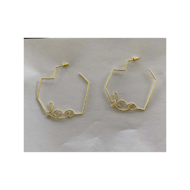 women's celestial earrings-VARNIKA ARORA Flaccid- 22K Gold Plated Love Hoops Earrings