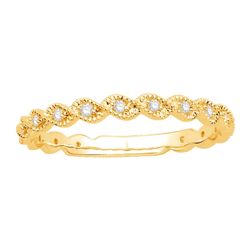 women's split shank rings-14K Yellow Gold Diamond Stackable Ring