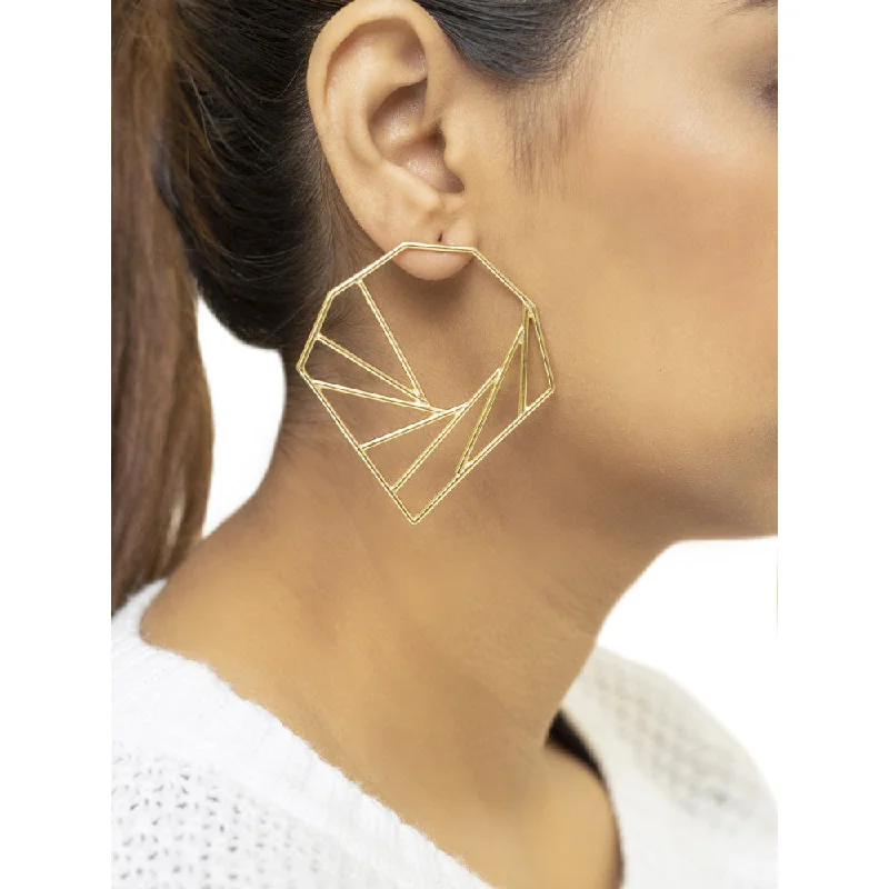 women's tribal earrings-VARNIKA ARORA Grandiose Golden Earrings