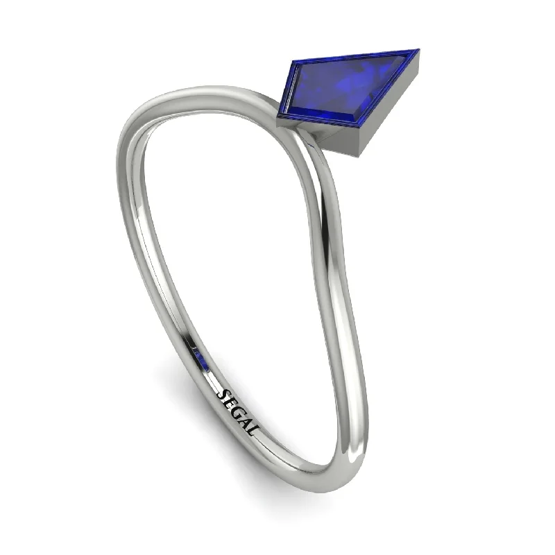 women's lightweight rings-Kite Stepcut Sapphire Ring - Leila No. 15