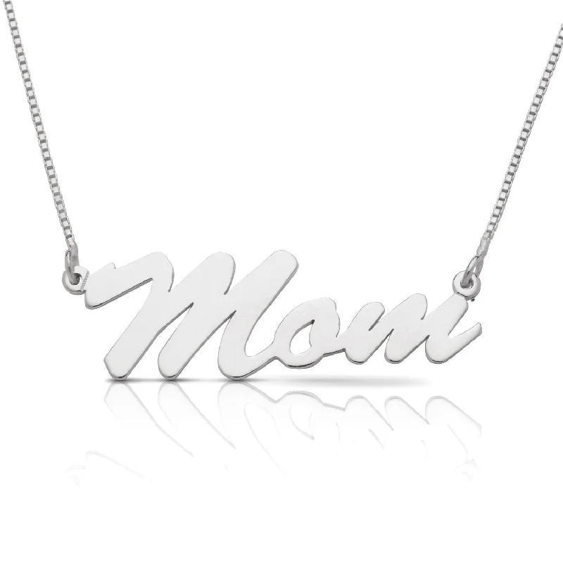 women's dainty necklaces-Better Jewelry Personalized .925 Sterling Silver Glossy Script Name Necklace (MADE IN USA)