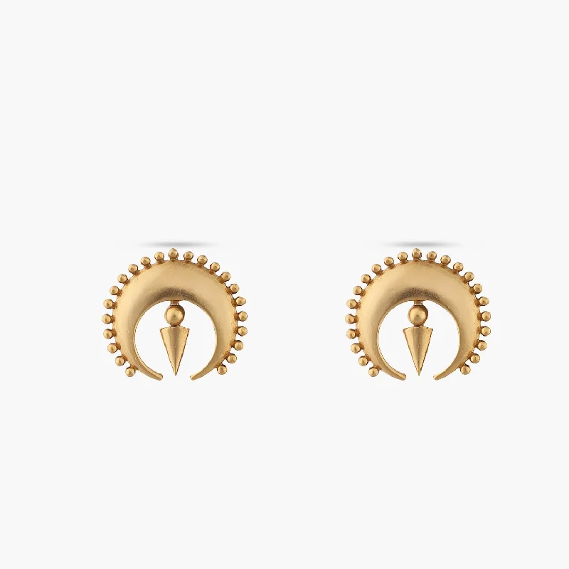 women's evil eye earrings-Danae Gold Plated Tribal Earrings