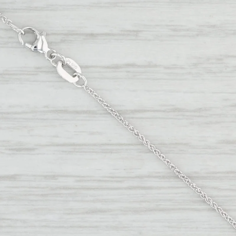 women's trendy necklaces-New Round Wheat Chain Necklace 950 Platinum 16" 1mm Lobster Clasp