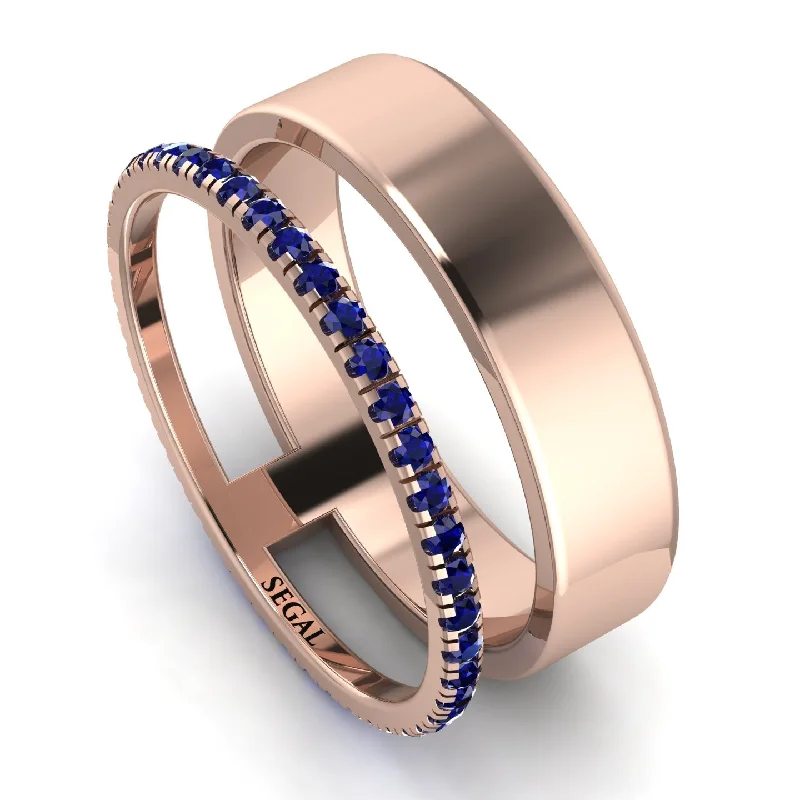 women's knot rings-Golden Ratio Sapphire Band - Isabel No. 14