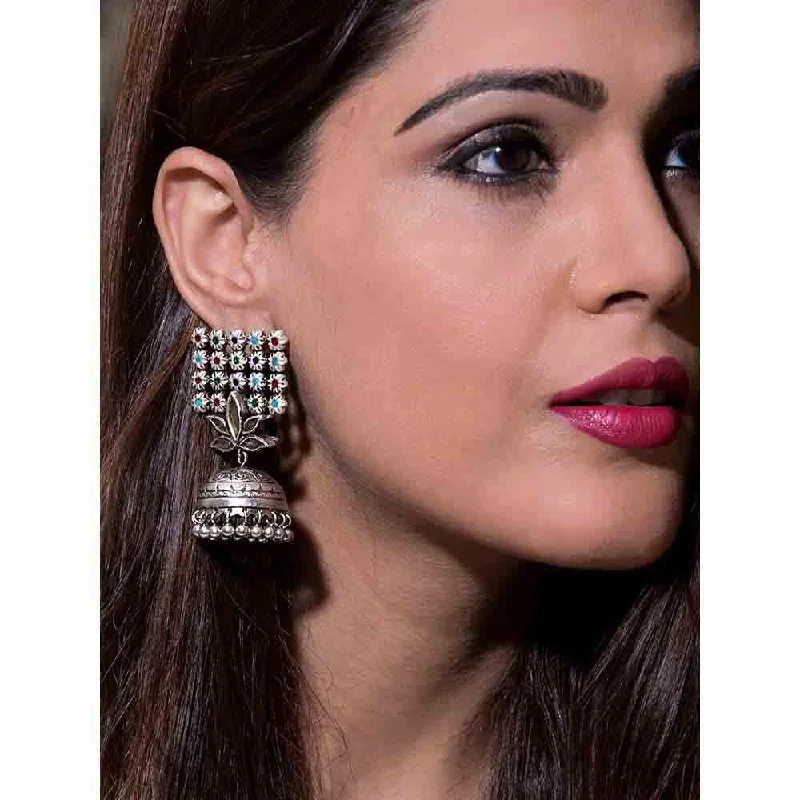 women's mother-of-pearl earrings-Tanvi Garg Fleur Imperial Jhumki