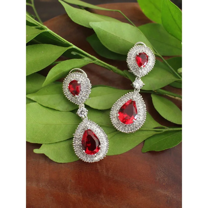 women's art deco earrings-Nayaab by Sonia Rouge Drops