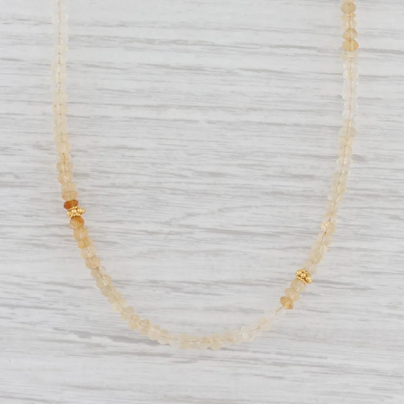 women's eco-friendly necklaces-New Nina Nguyen Harmony Necklace Citrine Bead Sterling Gold Vermeil Layer Long