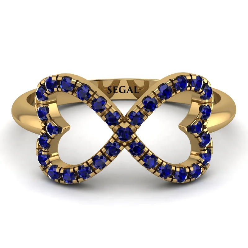 women's delicate band rings-Infinity Heart Sapphire Ring - Blakely No. 13