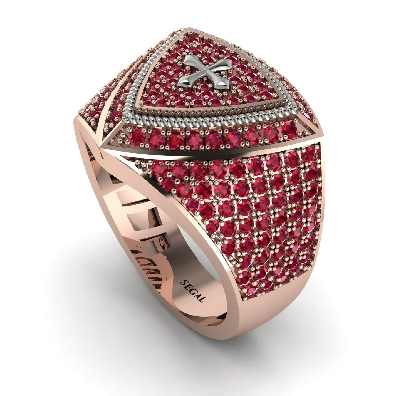 women's minimalist rings-Ruby Men Signet Ring - Roger No. 35