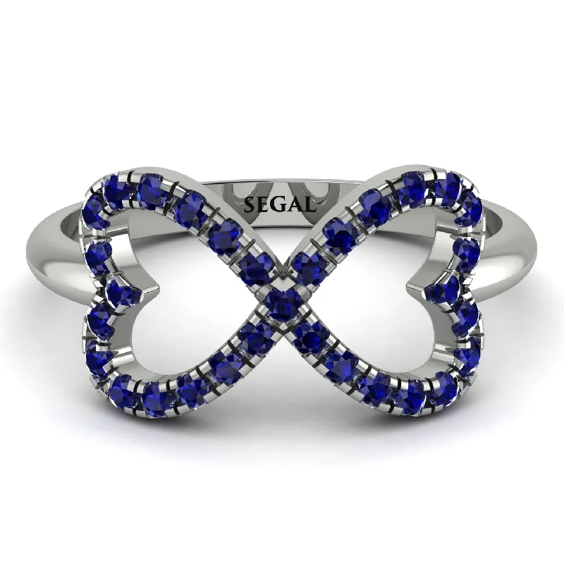 women's chunky rings-Infinity Heart Sapphire Ring - Blakely No. 15