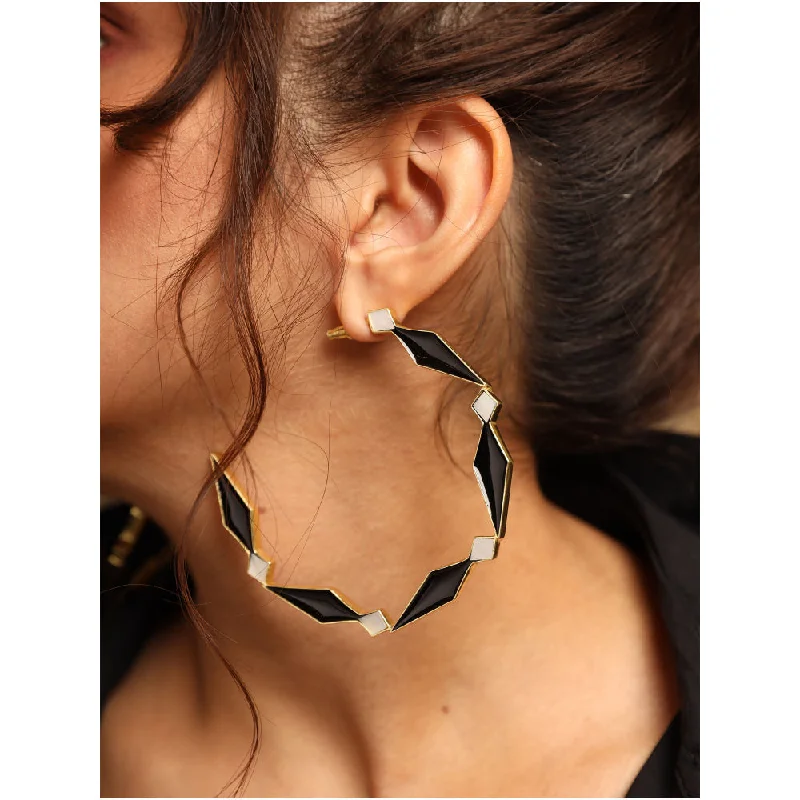 women's animal-shaped earrings-VARNIKA ARORA Sienna Statement Earrings - Black