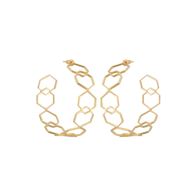 women's elegant earrings-VARNIKA ARORA Splice- 22K Gold Plated Heart Earrings Hoops