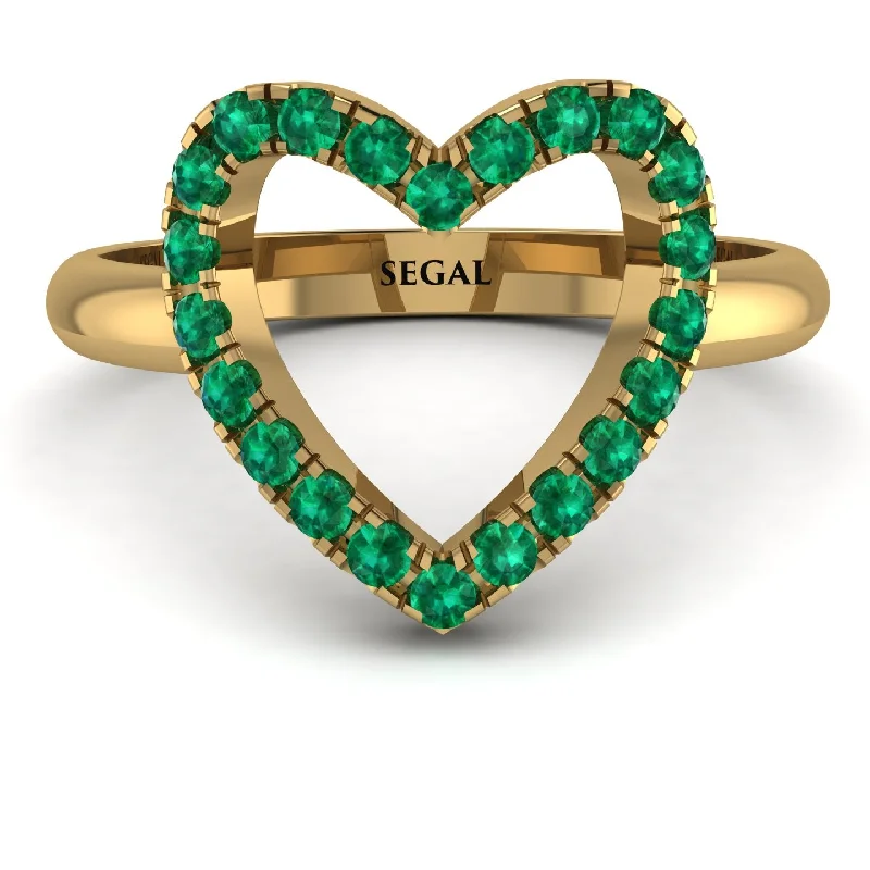 women's art deco rings-Emerald Heart Ring - Lia No. 4