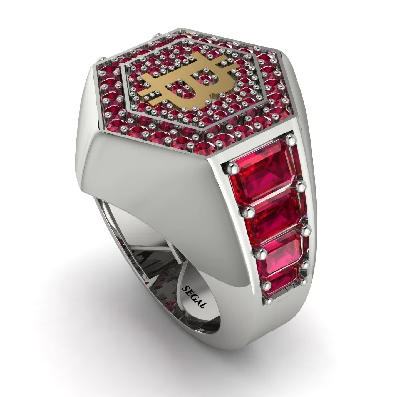 women's Western rings-Bitcoin Ruby Signet Ring - Axel No. 30