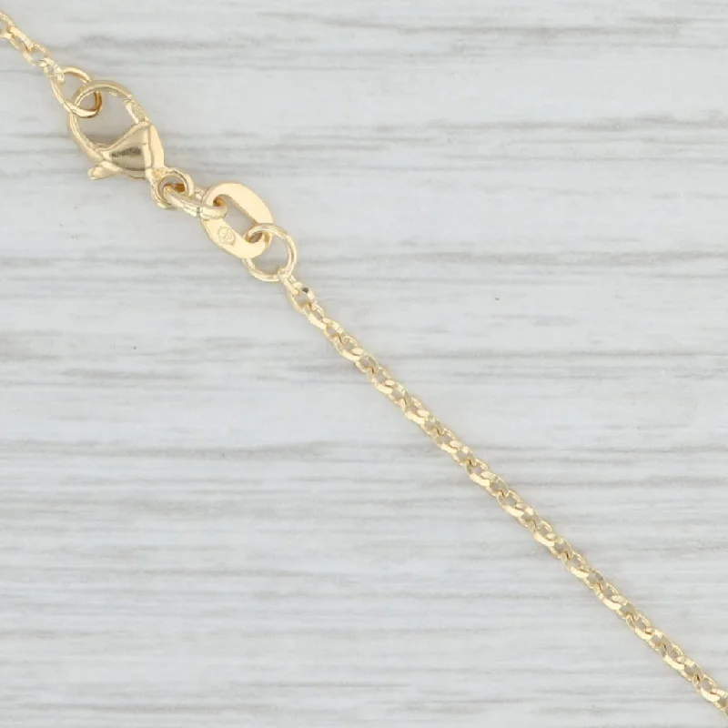 women's custom-made necklaces-New Oval Link Cable Chain Necklace 14k Yellow Gold 20" 1.5mm