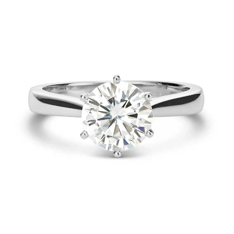 women's celestial-inspired engagement rings-8mm Charles & Colvard Moissanite Solitaire Engagement Ring