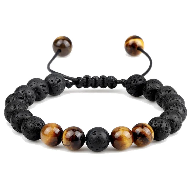 Volcanic Rock Yellow Tiger Eyes Bracelet