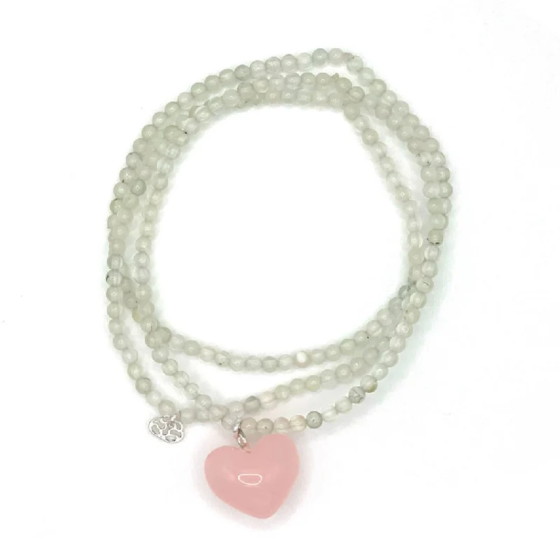 women's moonstone bracelets-Heart and Soul Stretchy Beaded Bracelets - XS