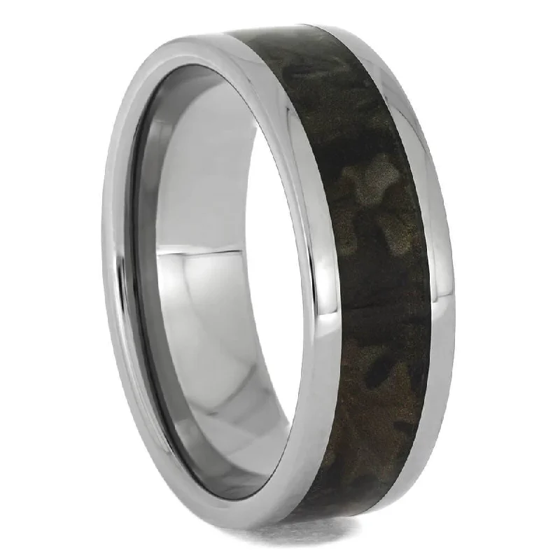 women's trendy engagement rings-Men's Camo Wedding Band for Hunters