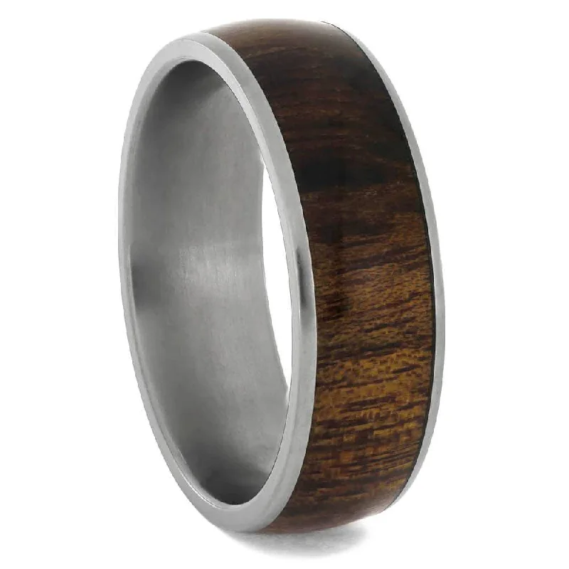 women's customized engagement rings-Rosewood Wedding Band for Men in Titanium