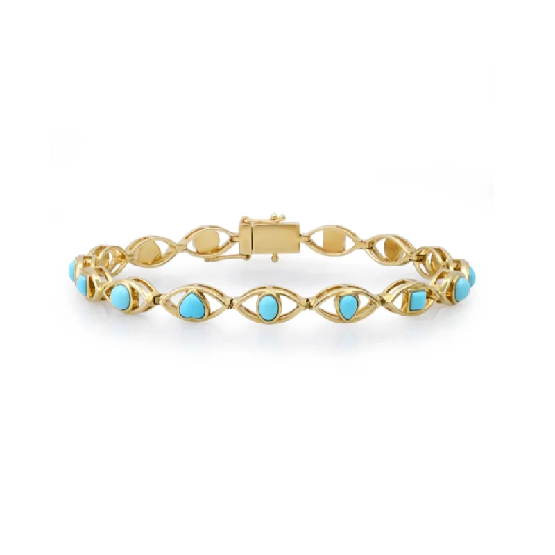 women's engraved bangle bracelets-Eyes on You Turquoise Bracelet