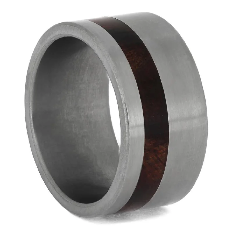 women's designer engagement rings-Wide Wooden Wedding Band