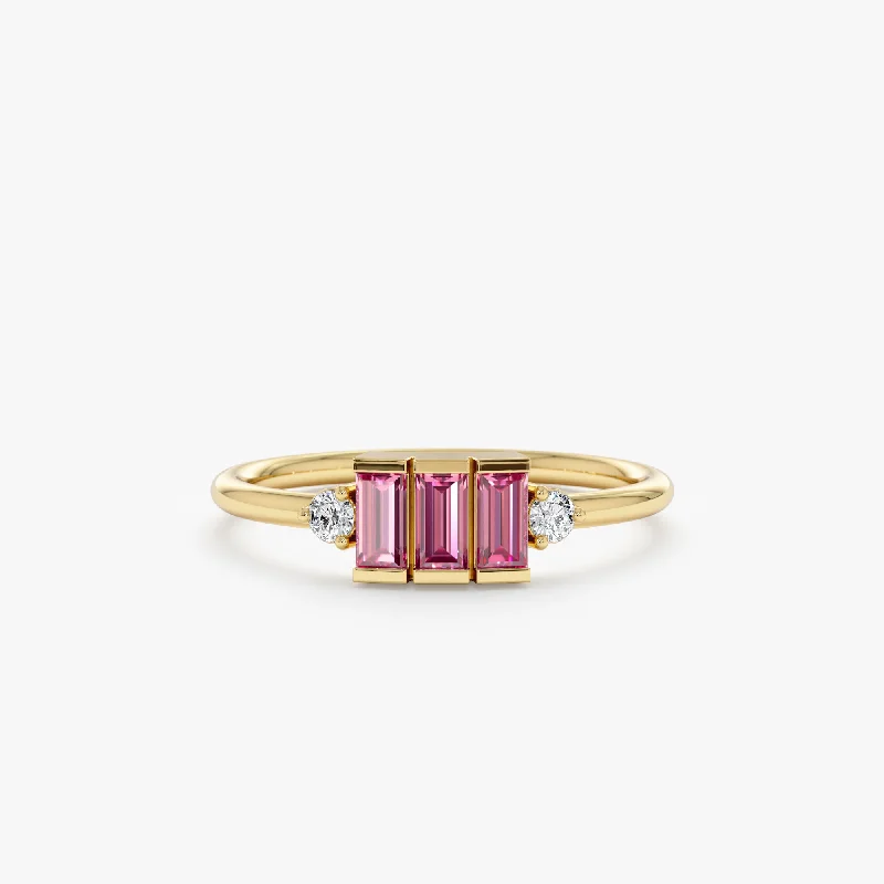 women's floral engagement rings-Pink Sapphire Engagement Ring, Caresha