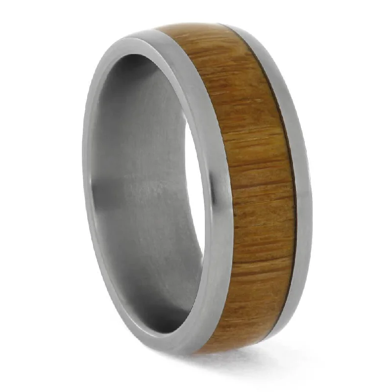 women's eco-friendly engagement rings-Bamboo Wedding Band in Matte Titanium