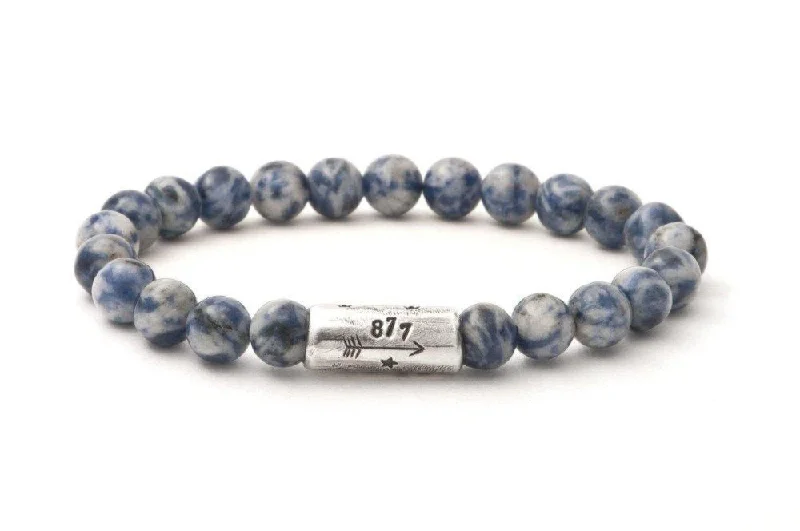 women's summer bracelets-#152 - Men’s beaded bracelet Sodalite blue