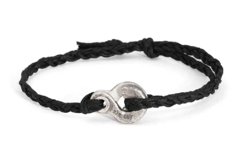 women's delicate bracelets-#131 - Men’s bracelet Canvas Double Hook black