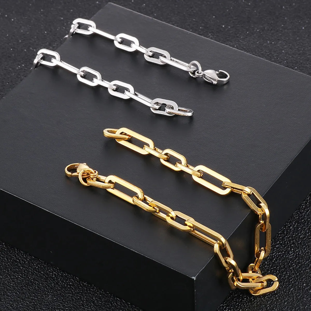 women's tribal bracelets-Casual Simple Style Solid Color Titanium Steel Plating 18k Gold Plated Bracelets