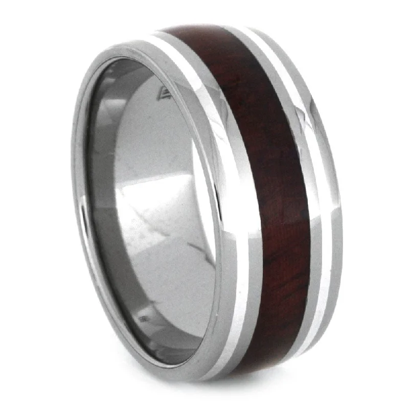 women's emerald engagement rings-Padauk Wood Men's Wedding Band