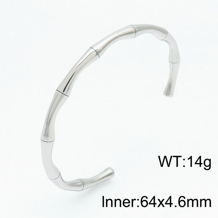 Steel Color Open-Ended Bracelet