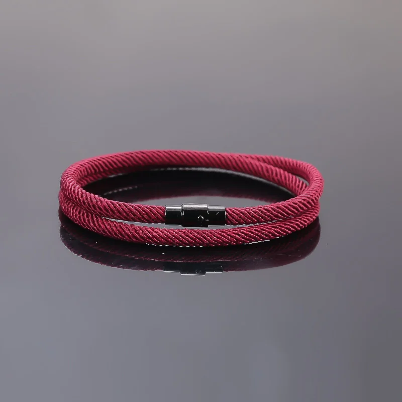 Wine Red Rope Black Magnet Buckle