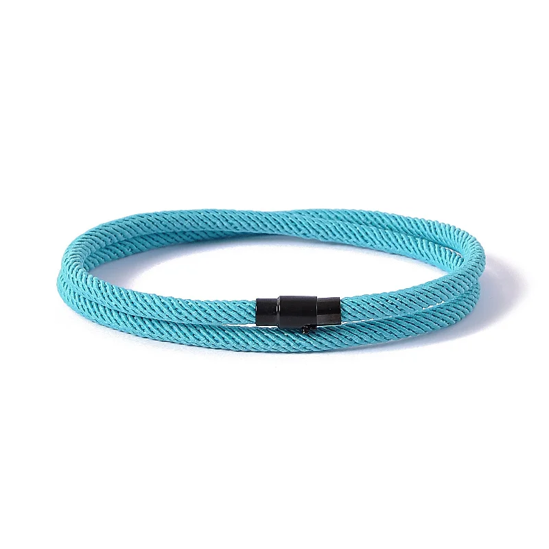 Sky Blue Rope Black Magnet Buckle