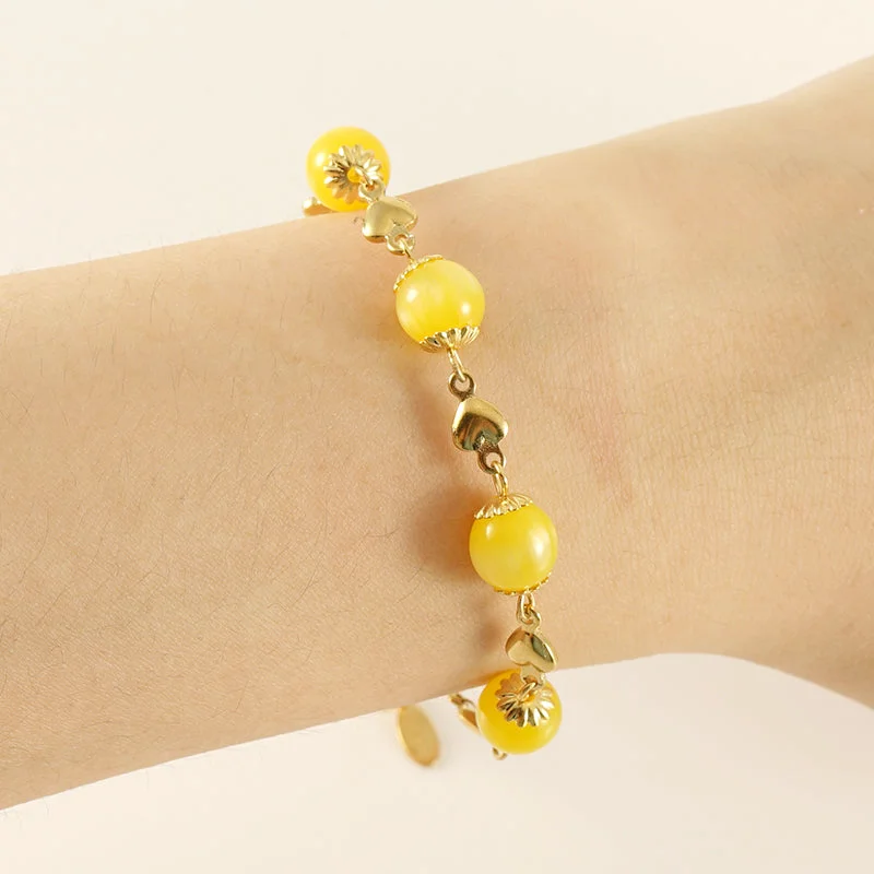 Pearl Yellow Five Beads