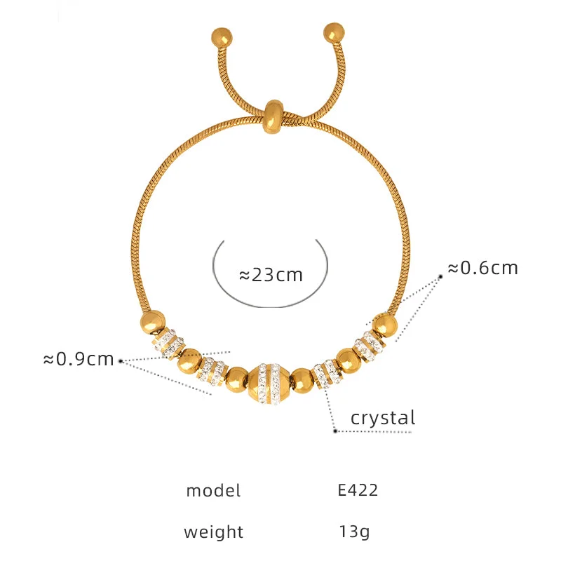 E422-Gold Cross Bracelet-23cm