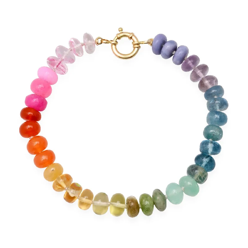 women's magnetic bracelets-Classic Rainbow Semiprecious Beaded Bracelet