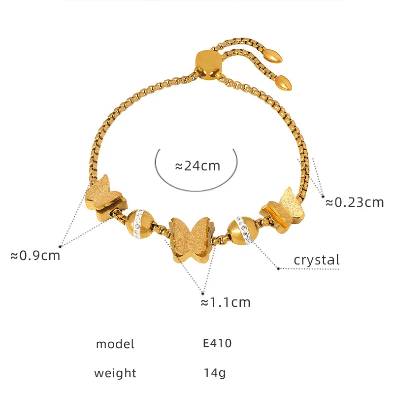 E410-Gold Cross Bracelet-24cm