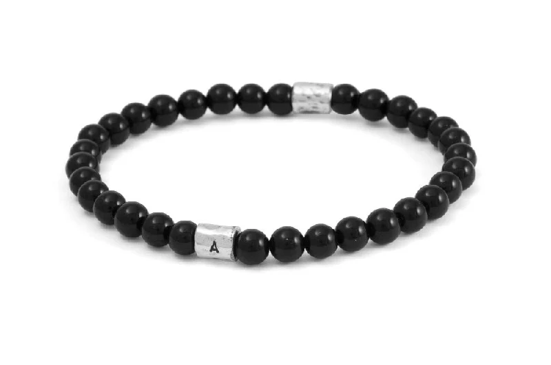 women's simple elegant bracelets-#150 - Men’s beaded bracelet Onyx black