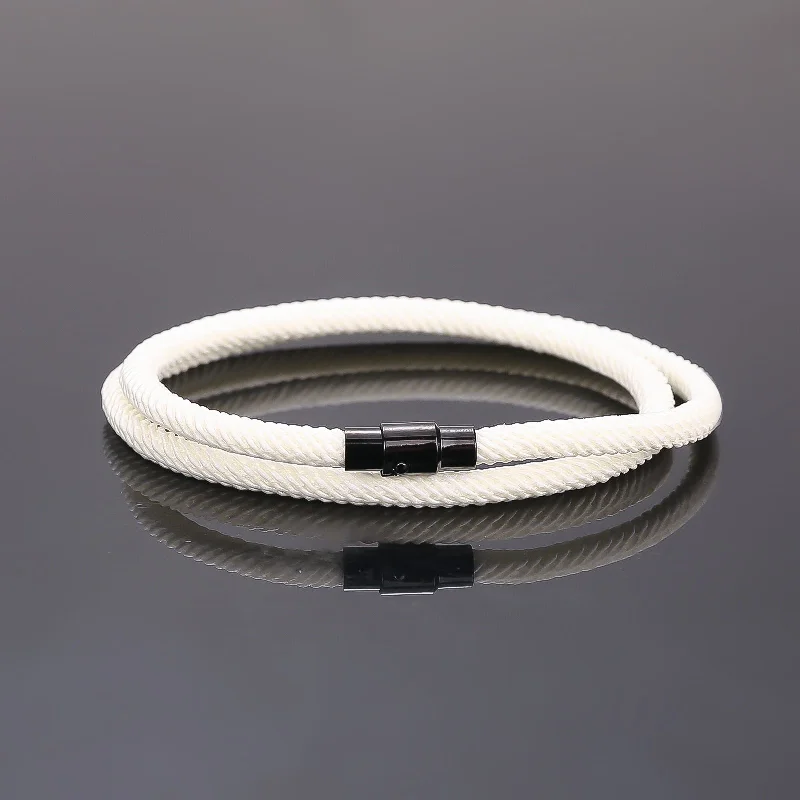 Beige Rope Black Magnet Buckle