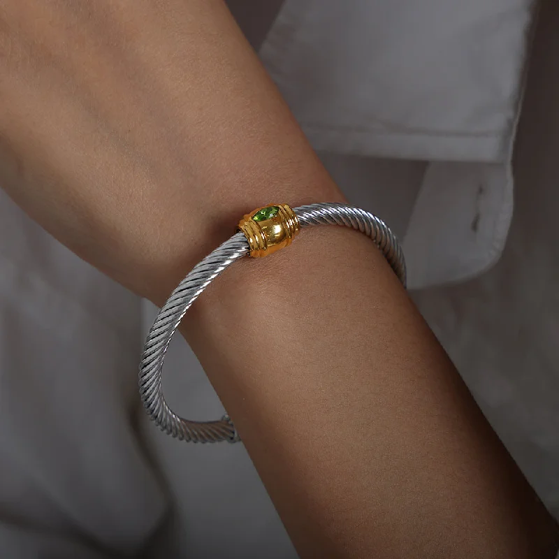 Z300-Olive Green Zircon Bracelet