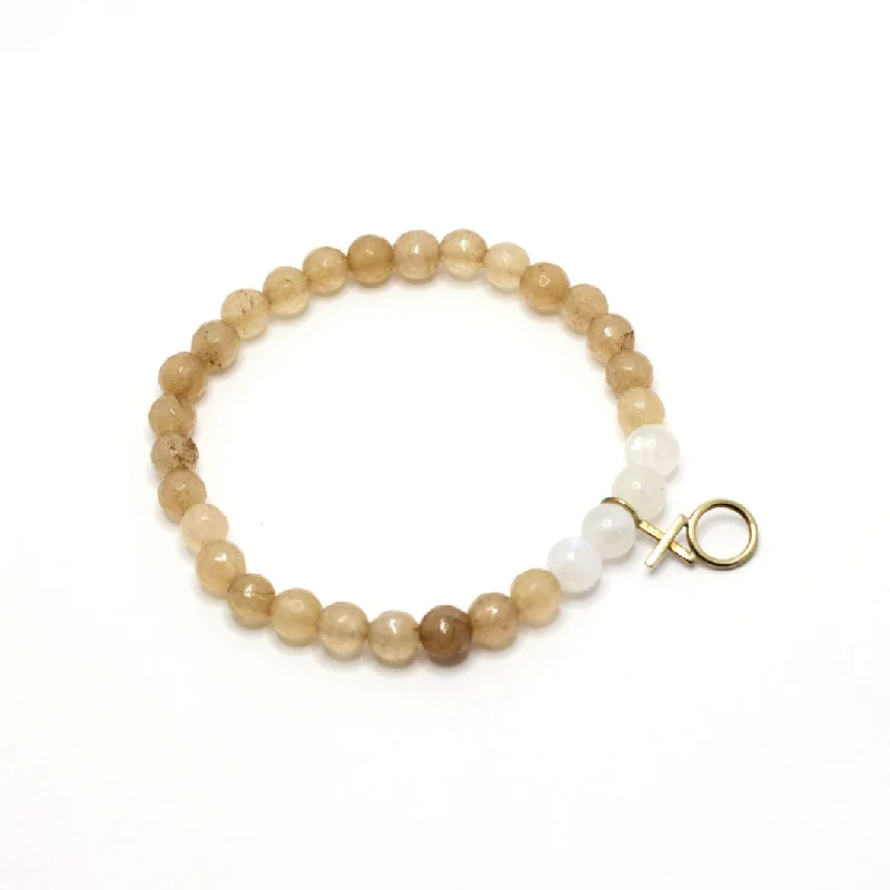 women's pearl bracelets-Gemstone XO Stretch Bracelet