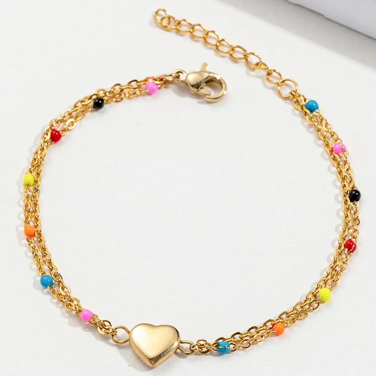 women's healing stone bracelets-Fashion Heart Shape Stainless Steel Bracelets Plating Stainless Steel Bracelets