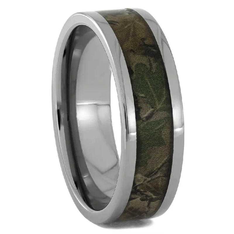 women's symbolic engagement rings-Camouflage Men's Wedding Band in Titanium