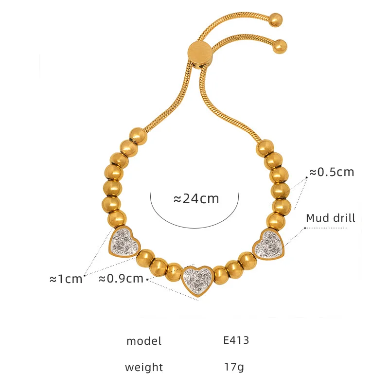 E413-Gold Cross Bracelet-24cm