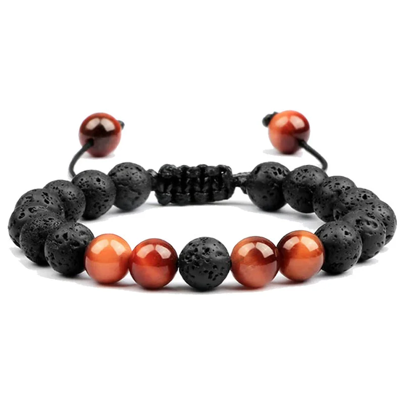 Volcanic Rock Red Tiger Eye Bracelet